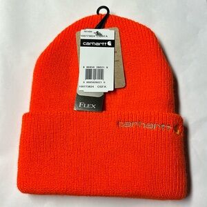 Carhartt Rib Knit 3M Thinsulate Flex Beanie Style Hat - Bright Orange